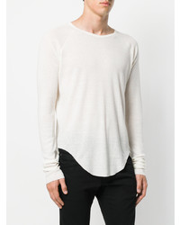 Мужская белая футболка с круглым вырезом от Haider Ackermann