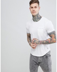 Мужская белая футболка с круглым вырезом от Ringspun