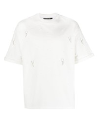 Мужская белая футболка с круглым вырезом от Roberto Cavalli