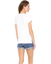 Женская белая футболка с круглым вырезом от Vince