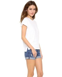 Женская белая футболка с круглым вырезом от Vince