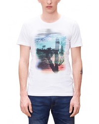 Мужская белая футболка с круглым вырезом от s.Oliver