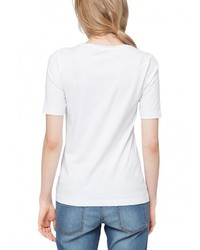 Женская белая футболка с круглым вырезом от s.Oliver