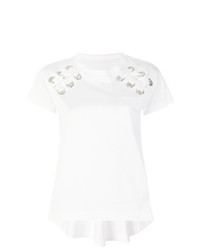 Женская белая футболка с круглым вырезом от Sacai