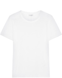 Женская белая футболка с круглым вырезом от Saint Laurent