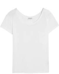 Женская белая футболка с круглым вырезом от Saint Laurent