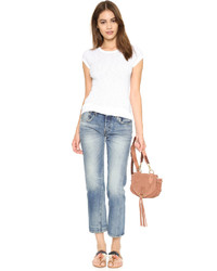 Женская белая футболка с круглым вырезом от Enza Costa