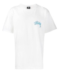 Мужская белая футболка с круглым вырезом от Stussy