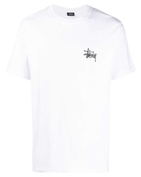 Мужская белая футболка с круглым вырезом от Stussy