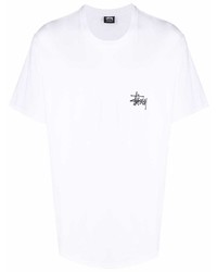 Мужская белая футболка с круглым вырезом от Stussy