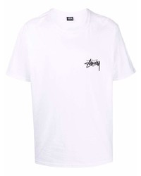 Мужская белая футболка с круглым вырезом от Stussy