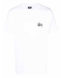 Мужская белая футболка с круглым вырезом от Stussy