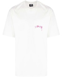 Мужская белая футболка с круглым вырезом от Stussy