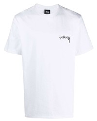 Мужская белая футболка с круглым вырезом от Stussy