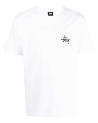 Мужская белая футболка с круглым вырезом от Stussy