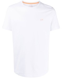 Мужская белая футболка с круглым вырезом от Sun 68