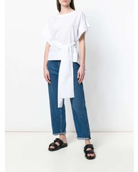 Женская белая футболка с круглым вырезом от Xacus