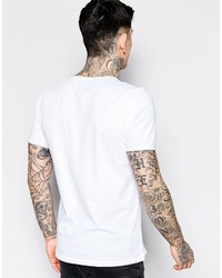 Мужская белая футболка с круглым вырезом от Sisley