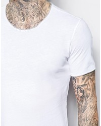 Мужская белая футболка с круглым вырезом от Sisley