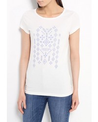 Женская белая футболка с круглым вырезом от Tom Tailor Denim