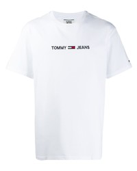 Мужская белая футболка с круглым вырезом от Tommy Jeans