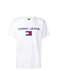 Мужская белая футболка с круглым вырезом от Tommy Jeans