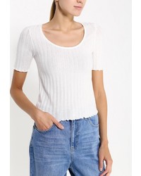 Женская белая футболка с круглым вырезом от Topshop