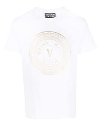 Мужская белая футболка с круглым вырезом от VERSACE JEANS COUTURE