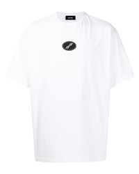 Мужская белая футболка с круглым вырезом от We11done
