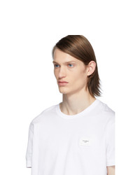 Мужская белая футболка с круглым вырезом от Dolce and Gabbana
