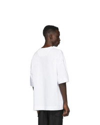 Мужская белая футболка с круглым вырезом от Juun.J