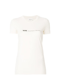 Женская белая футболка с круглым вырезом от Wood Wood