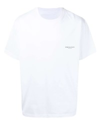 Мужская белая футболка с круглым вырезом от Wooyoungmi
