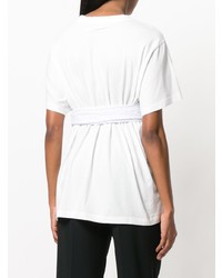 Женская белая футболка с круглым вырезом от MM6 MAISON MARGIELA
