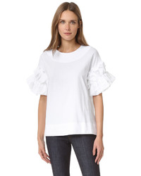 Женская белая футболка с круглым вырезом