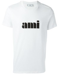 Мужская белая футболка с принтом от AMI Alexandre Mattiussi
