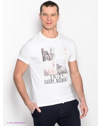 Мужская белая футболка с принтом от Baon