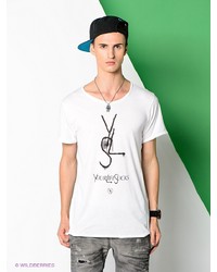 Мужская белая футболка с принтом от Boom Bap Wear