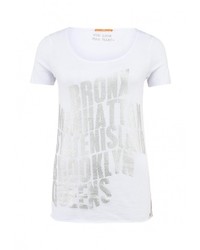 Женская белая футболка с принтом от BOSS ORANGE