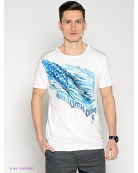 Мужская белая футболка с принтом от Broadway