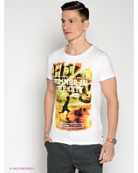 Мужская белая футболка с принтом от Broadway