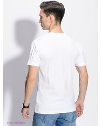 Мужская белая футболка с принтом от Calvin Klein