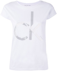 Женская белая футболка с принтом от Calvin Klein Jeans