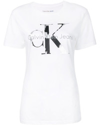 Женская белая футболка с принтом от CK Calvin Klein