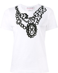 Женская белая футболка с принтом от Comme des Garcons