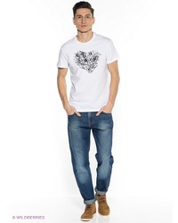 Мужская белая футболка с принтом от Conver