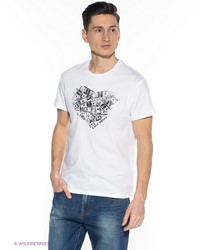 Мужская белая футболка с принтом от Conver