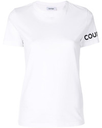 Женская белая футболка с принтом от Courreges
