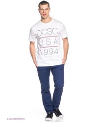 Мужская белая футболка с принтом от DC Shoes