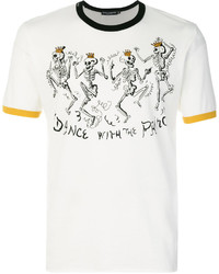 Мужская белая футболка с принтом от Dolce & Gabbana